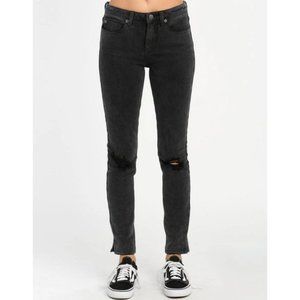 RVCA Dayley Washed Black Mid Rise Denim Jeans NWT